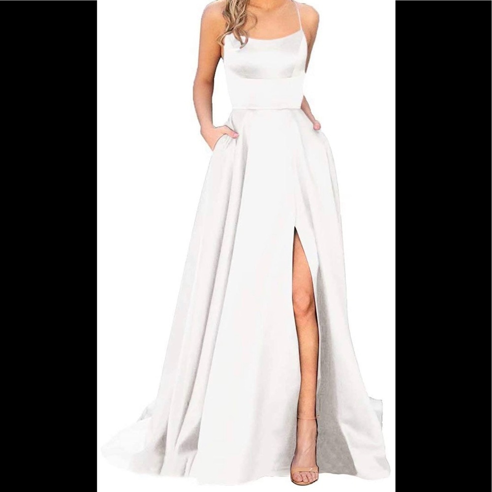 White (wedding style) dress